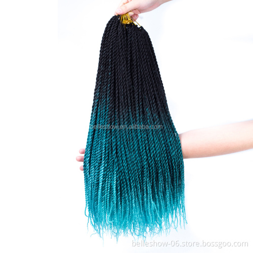 Hot sell wholesale senegalese crochet braid twist synthetic crochet hair extensions  ombre crochet twist braid